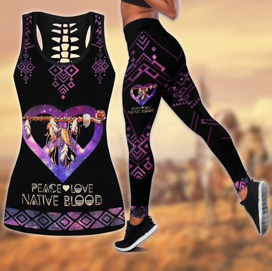 Native American 3D All Over Printed Legging + Hollow Tank