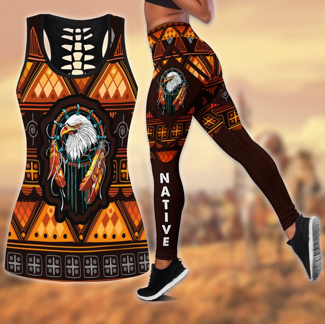 Native American 3D All Over Printed Legging + Hollow Tank Combo