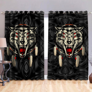Wolf 3D All Over Printed Window Curtains