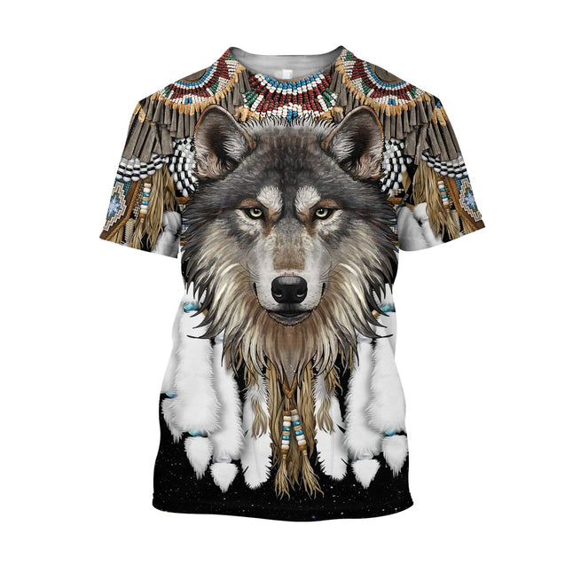 Wolf Native American 3D All Over Printed Unisex Shirt