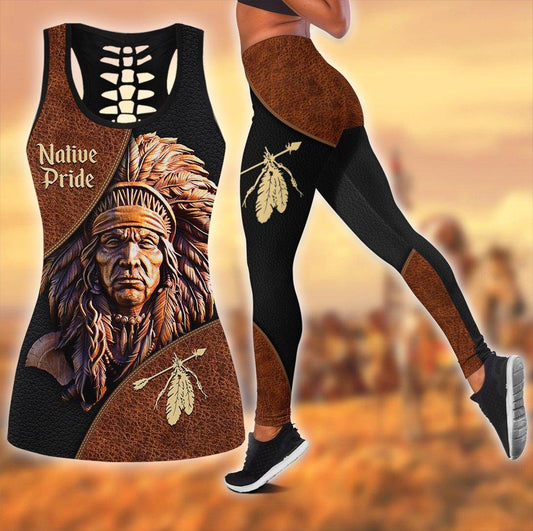 Native American 3D All Over Printed Legging + Hollow Tank