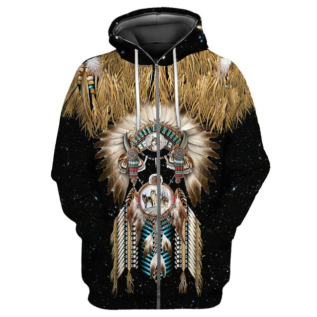 Wolf Native American 3D All Over Printed Unisex Shirts No 18