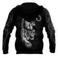 White Tiger Tatoo 3D Over Printed Hoodie for Men and Women