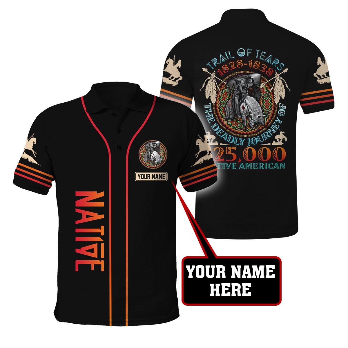 Custom Name Native American 3D All Over Printed Unisex Shirts