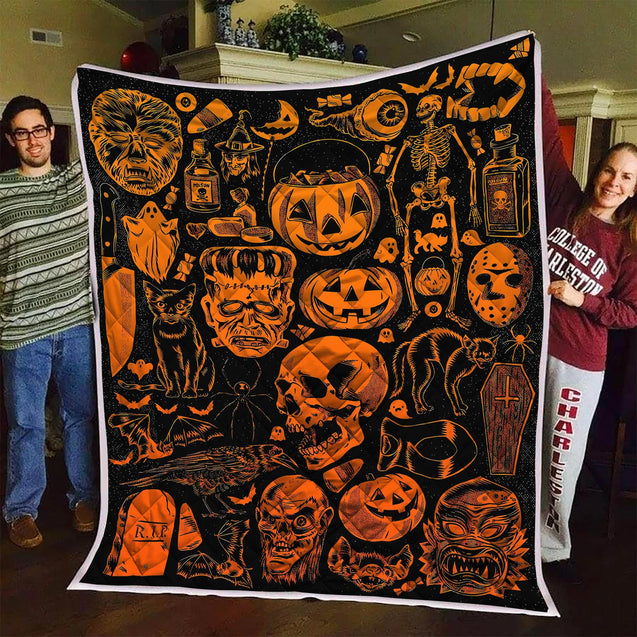 Skull Pumkin Halloween Rug