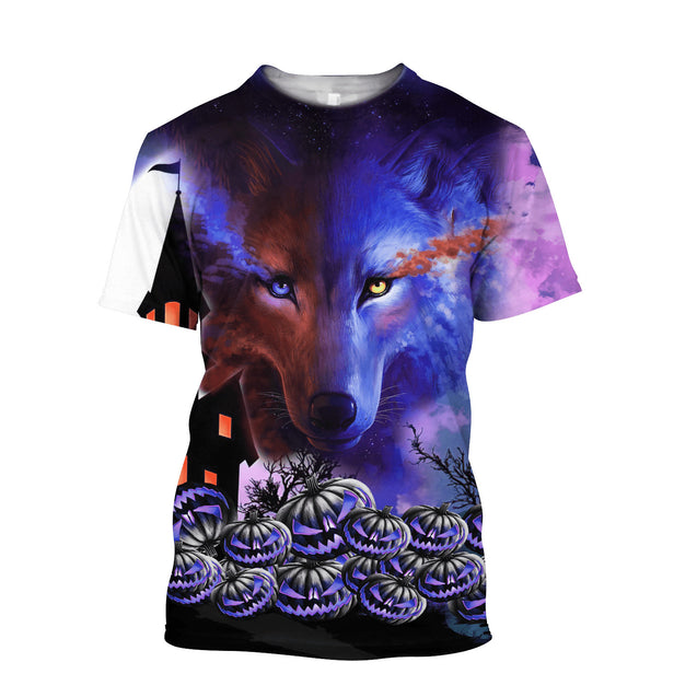 Halloween Wolf 3D All Over Printed Unisex Shirts No 03