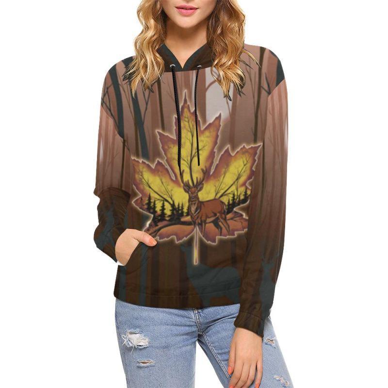 CANADA MAPLE LEAF ALL OVER PRINT HOODIE H5-Apparel-Khanh Arts-Hoodie-S-Vibe Cosy™