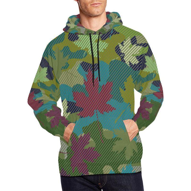 CANADA MAPLE LEAVES WITH CAMO STYLE HOODIE K5-Apparel-Khanh Arts-Hoodie-S-Vibe Cosy™