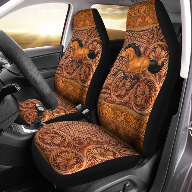 Horse - Leather Embossed Car Seat Covers JJW12092004