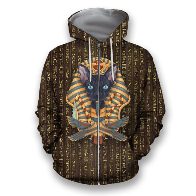 All Over Printed Cat King Shirts-Apparel-HbArts-Zip-Hoodie-S-Vibe Cosy™