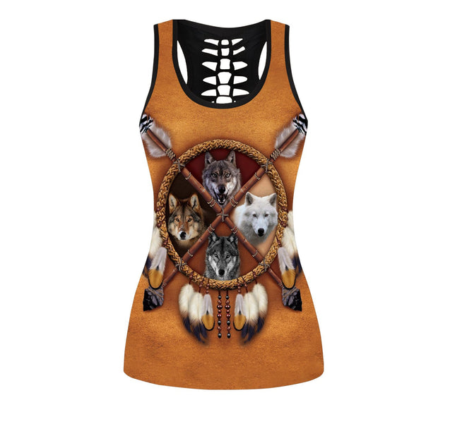 Native American 3D All Over Printed Legging + Hollow Tank Combo