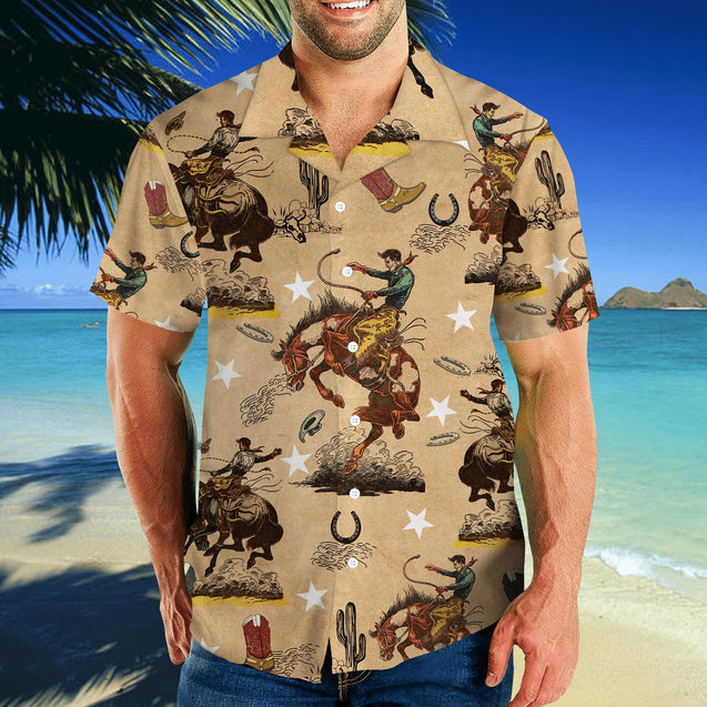 Native Cowboy Hawaiian Shirt JJW29072003-TQH-Apparel-TQH-Hawaiian shirt-S-Vibe Cosy™