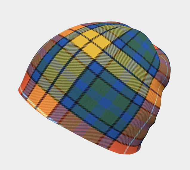 BUCHANAN ANCIENT TARTAN BEANIE HJ4-BEANIES-LoveTheWorld-Adult Small / Medium-Bamboo (mild)-Black-Vibe Cosy™