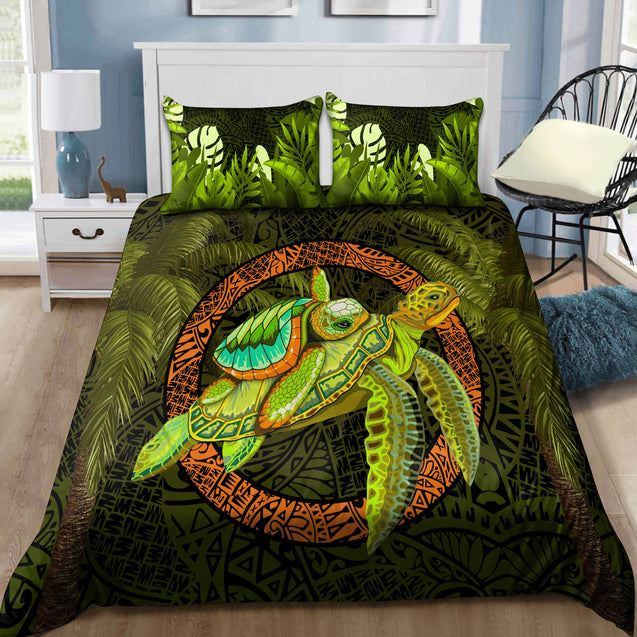 Premium Turtle Palm Tree Bedding Set