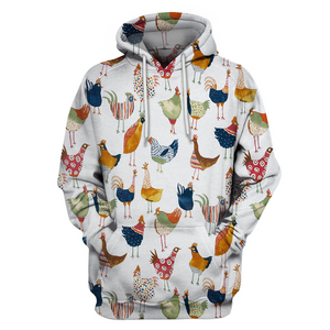 3D AOP Chickens Hoodie-Apparel-6teenth World-Hoodie-S-Vibe Cosy™