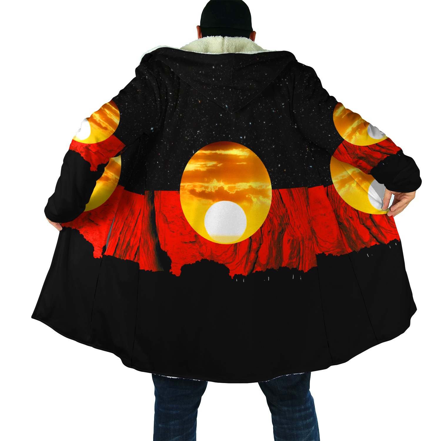 Australia Koori Kangaroo Aboriginal Flag™ Cloak For Men And Women