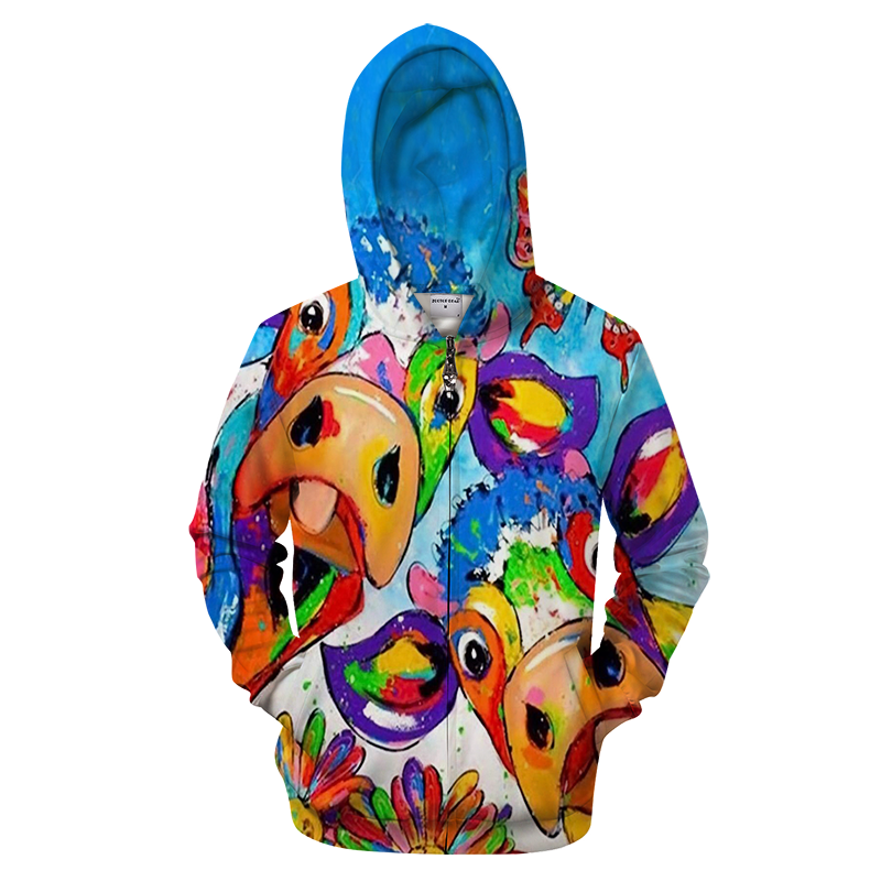 3D AOP Color Cow Shirt-Apparel-6teenth World-Zip-Up Hoodie-S-Vibe Cosy™