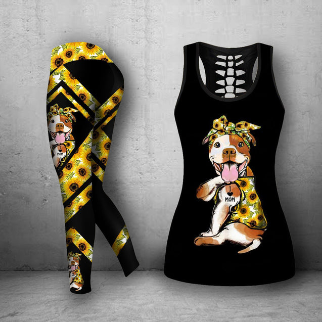 Sunflower Pitbull Combo Tank + Legging TA032450-Apparel-TA-S-S-Vibe Cosy™