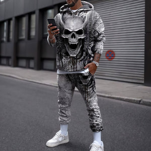 Skull With Angel Wings 3D All Over Printed Combo Hoodie + Sweatpant