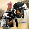 Rooster Personalized Name 3D All Over Printed Unisex Hoodie