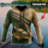 Custom name Carp Fishing Skin Camo 3D printed shirts