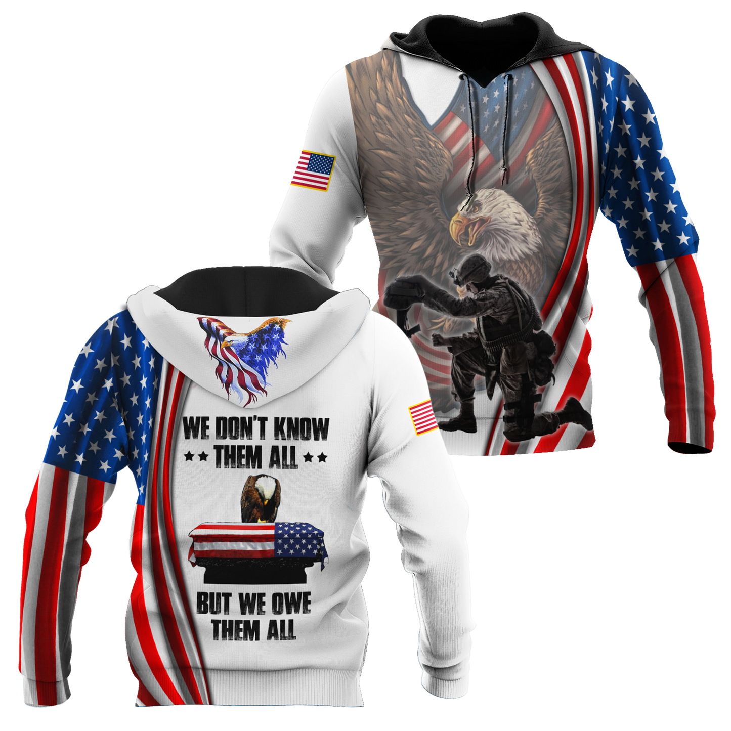 US Veteran 3D All Over Printed Unisex Hoodie