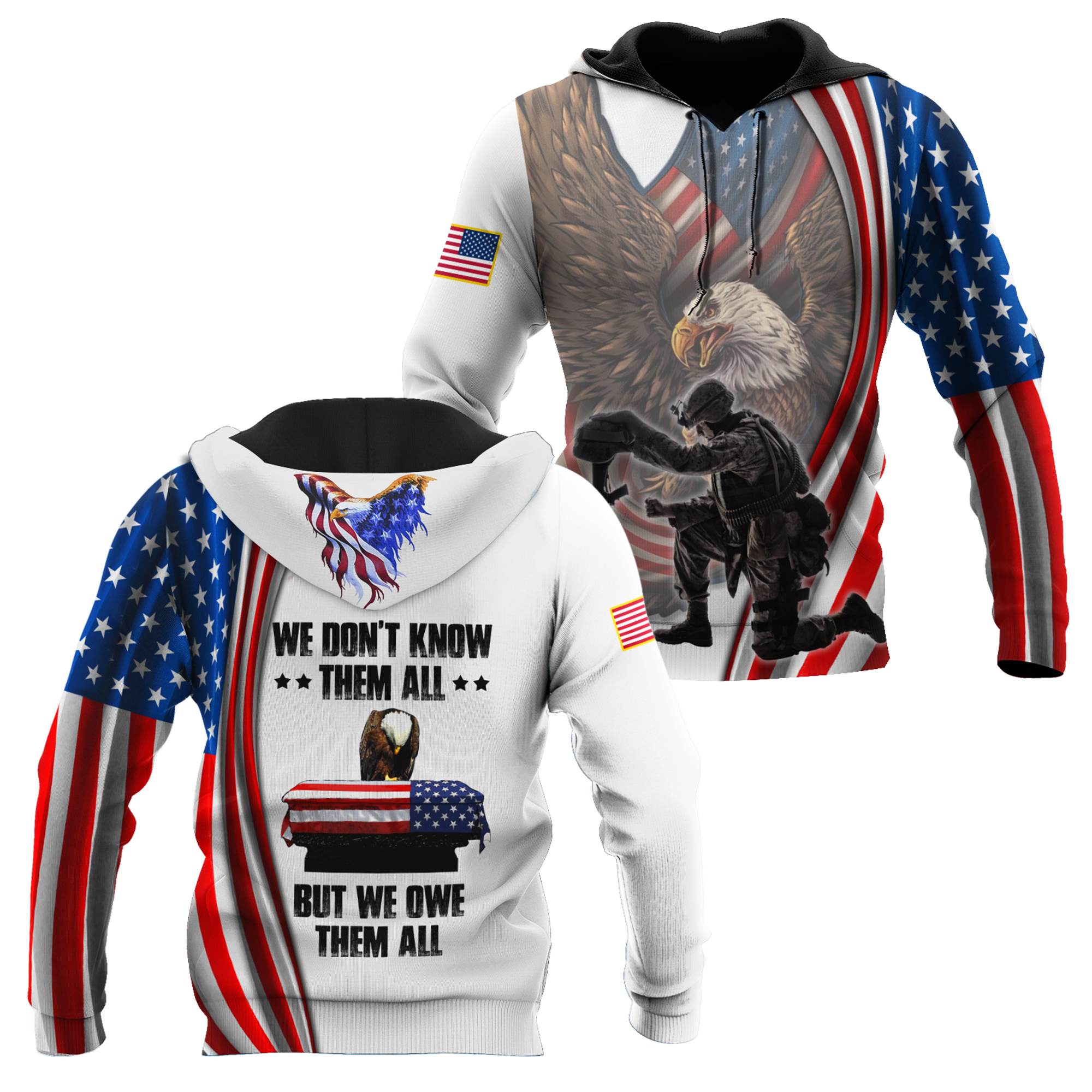 US Veteran 3D All Over Printed Unisex Hoodie