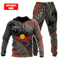 Custom name Aboriginal dots Zip pattern 3D design printed Combo Hoodie And Sweatpant