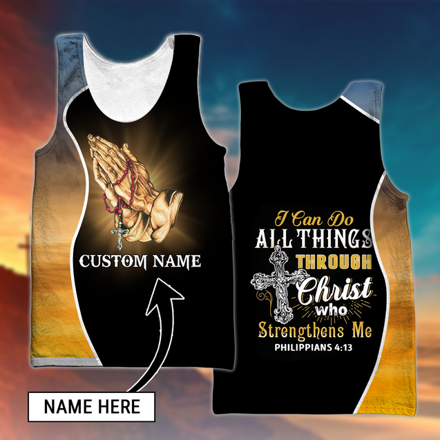 Premium Christian Jesus Personalized Name 3D All Over Printed Unisex Shirts