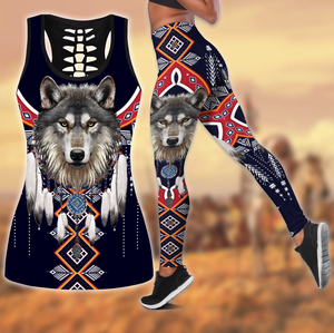 Native American 3D All Over Printed Legging + Hollow Tank