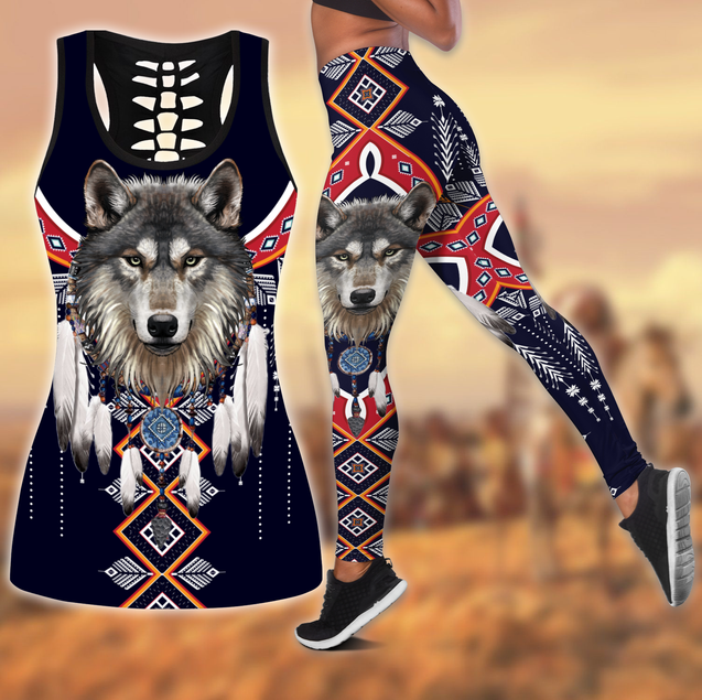 Native American 3D All Over Printed Legging + Hollow Tank