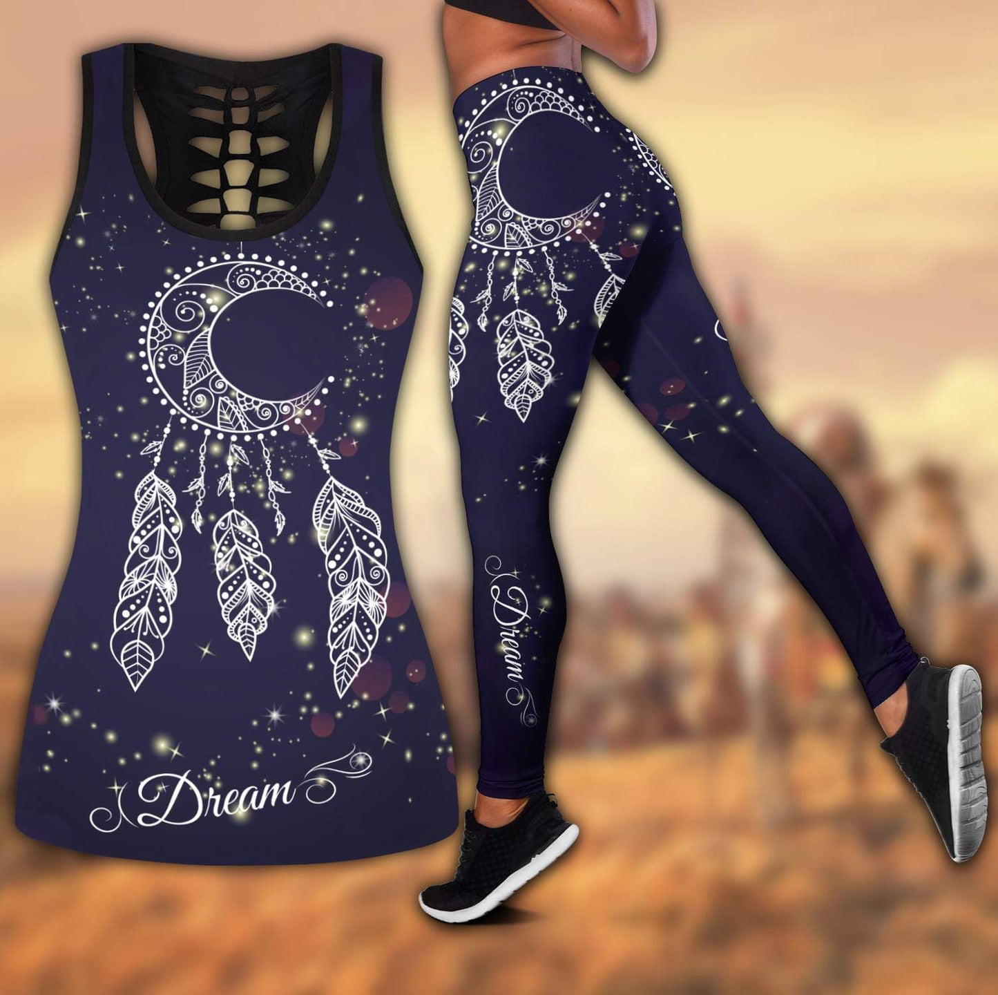 Native American 3D All Over Printed Legging + Hollow Tank