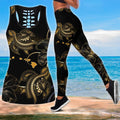 Amazing Polynesian Hawaii Turtle Golden Tattoo Deluxe Legging & Tank Top ML