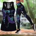 Amazing Polynesian Blue And Purple Ray Tattoo Personalized Deluxe Legging & Tank Top ML