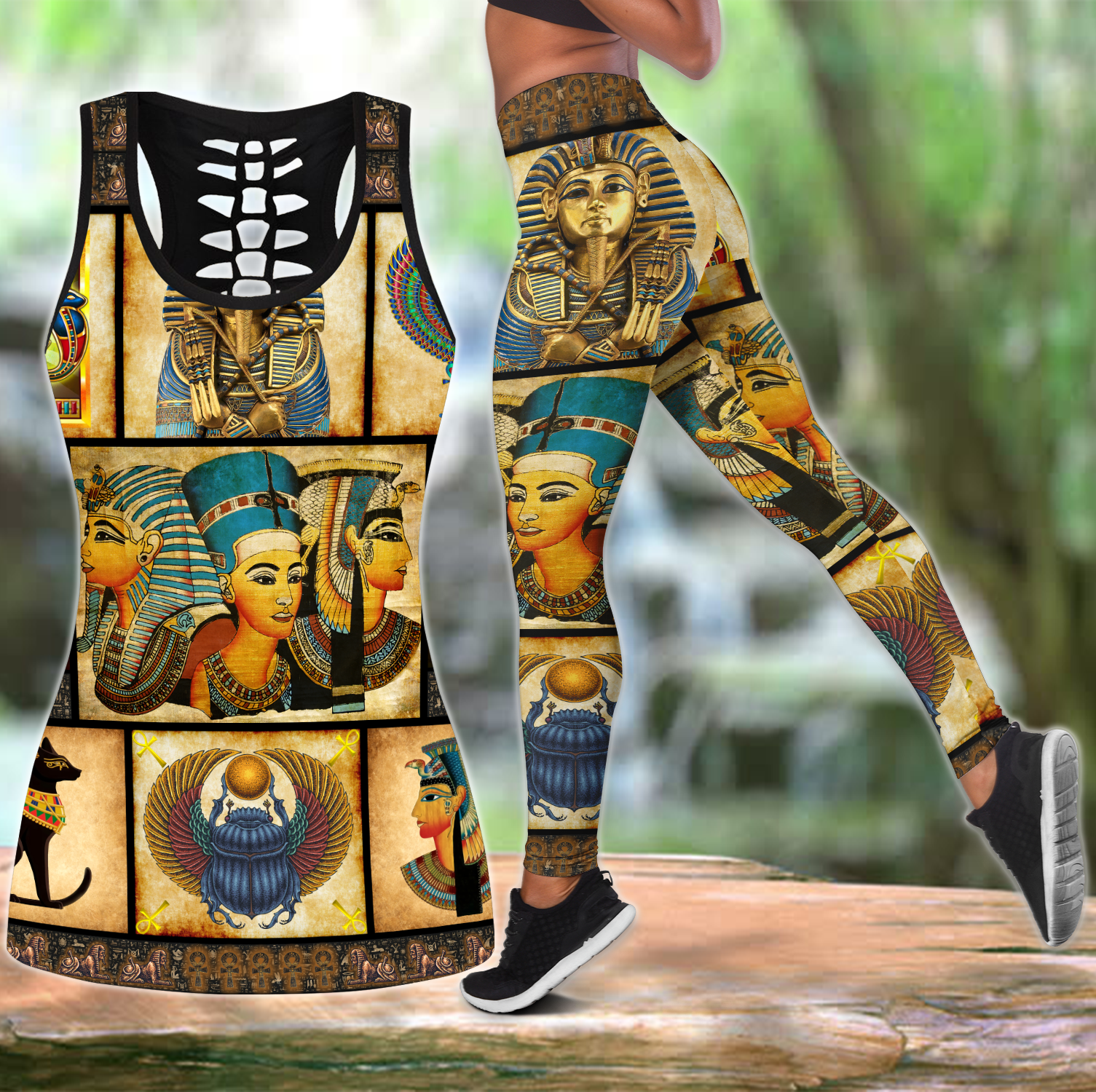 Egyptian Ancient Gods Pattern Combo Legging Tank