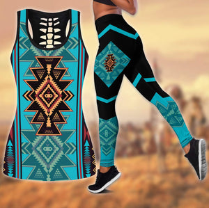 Native American 3D All Over Printed Legging + Hollow Tank Combo