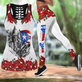 Puerto Rico Maga Flower Combo Hollow Tank Top And Legging Outfit MH24022104