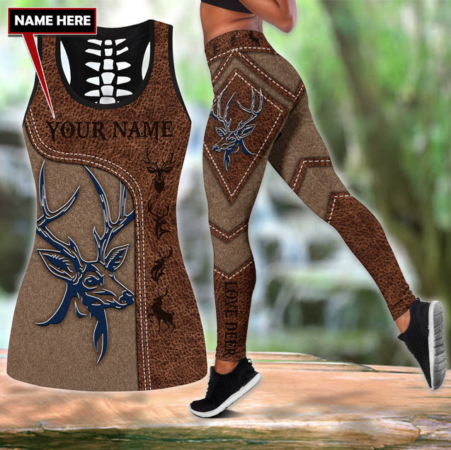 Custom name Deer legging + hollow tank combo TNA31052103.S1