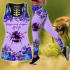 Bee let it be purple legging + hollow tank combo