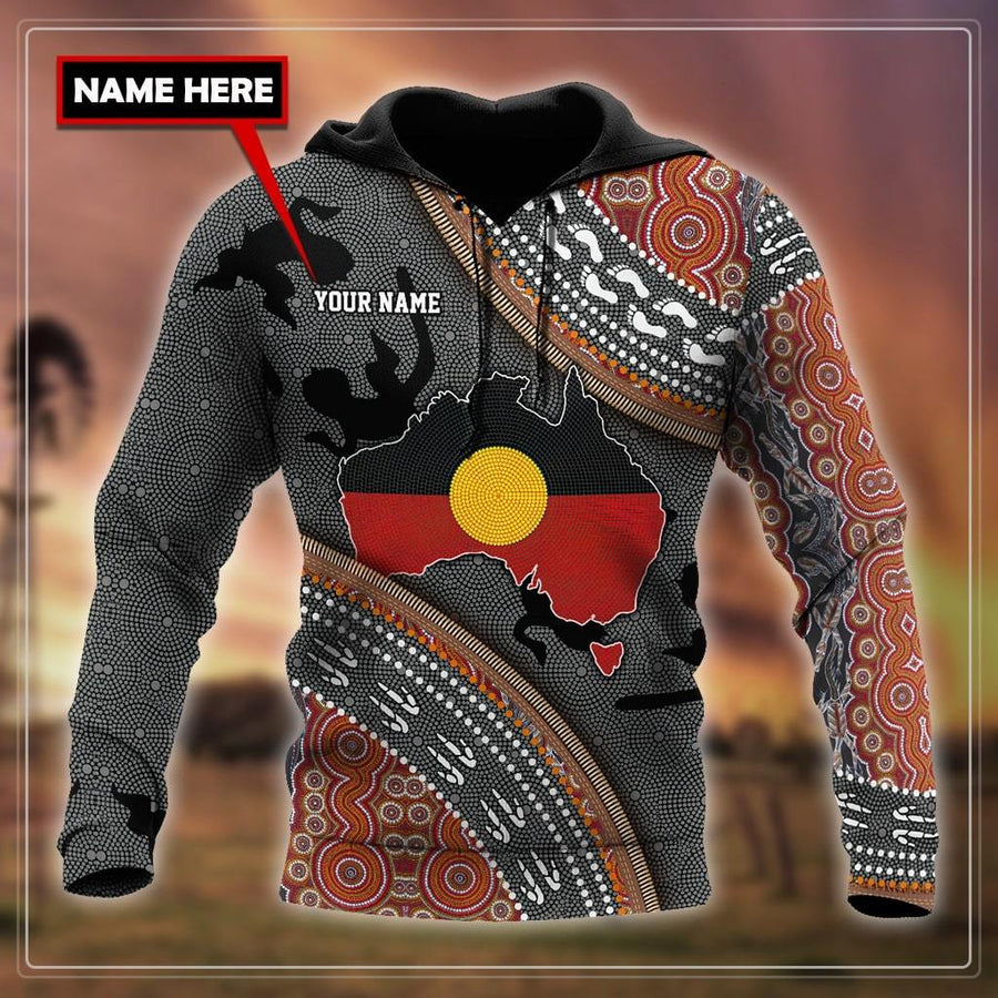 Custom name Aboriginal dots Zip pattern 3D design printed summer shirts