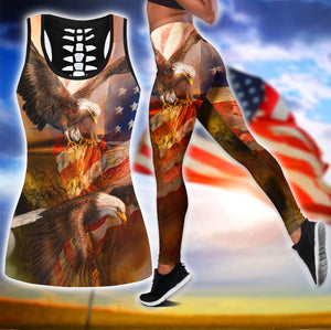 American 3D All Over Printed Legging + Hollow Tank