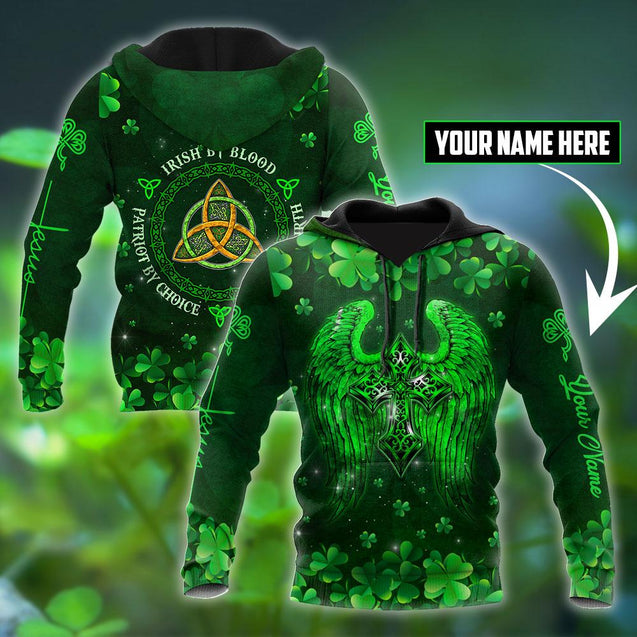 Irish By Blood Custom Name 3D All Over Printed Shirts For Men and Women