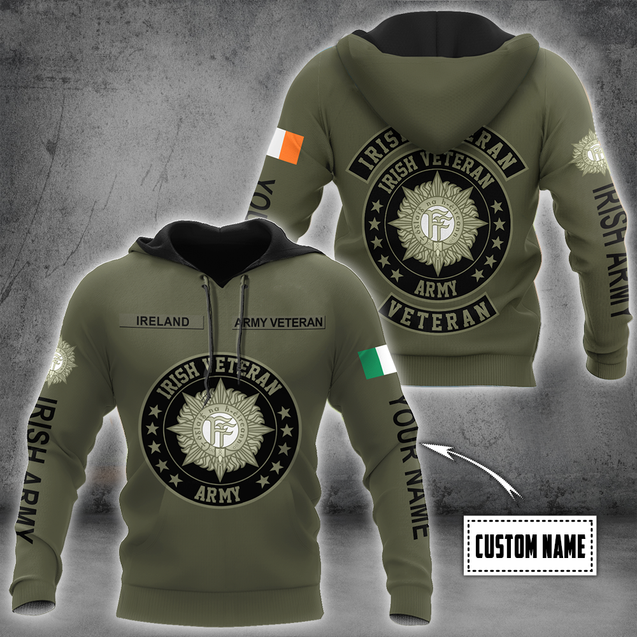 Irish Army 3D Hoodie Shirt For Men And Women