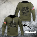 US Veteran Persionalized Name 3D All Over Printed Unisex Hoodie