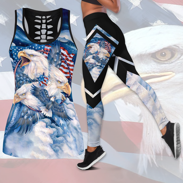 American Pride 3D All Over Printed Legging + Hollow Tank