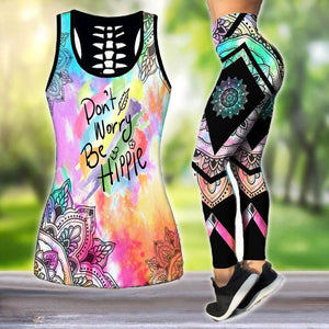 Don't Worry Be Hippie 3D Over Printed Legging & Tank Top