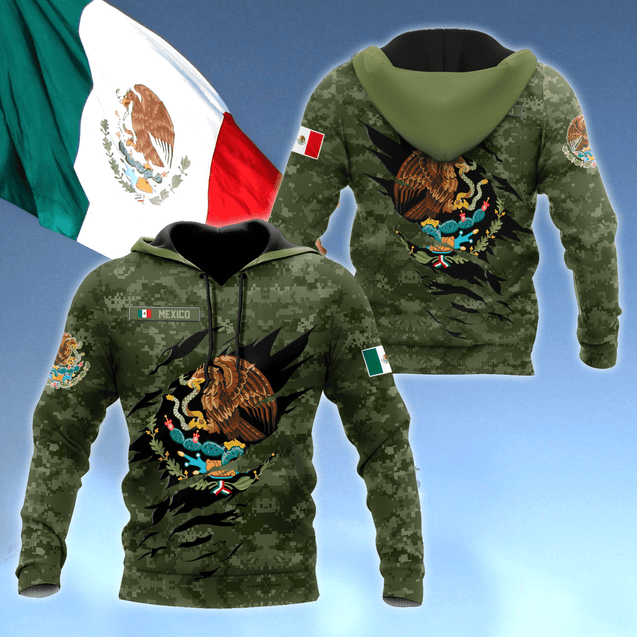 Mexico Coat Of Arm 3D All Over Printed Unisex Hoodie