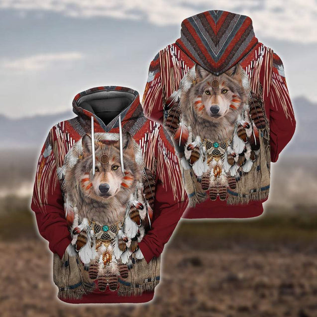 Wolf Native American 3D All Over Printed Unisex Shirts