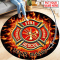 Customize Name Firefighter Circle Rug AM18052106