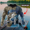 Custom name Bass fishing Sport - Blue ver 3D Design print shirts